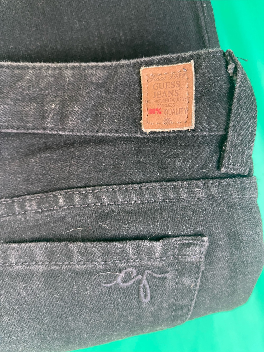Y2K LOW RISE GUESS SKINNY JEANS BLACK NEW WITH TAGS SIZE 23 - Picture 12 of 15